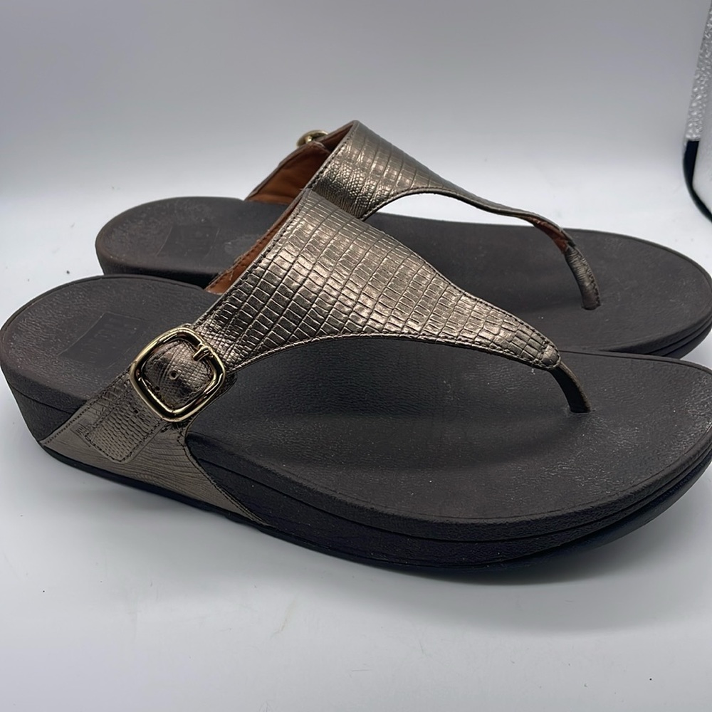 Fitflop Sz 9 leather Upper Gold comfort Shoe